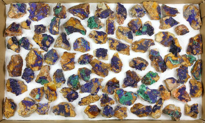 Flat: Sparkling Azurite & Malachite Clusters - Pieces #140819